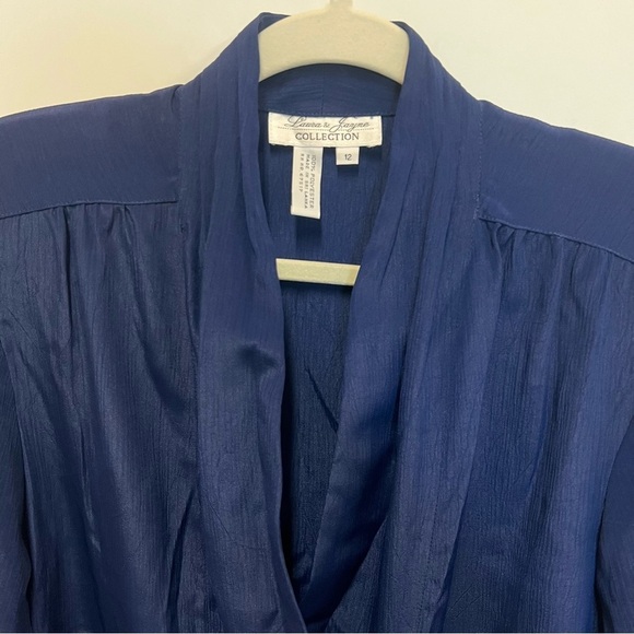 NWT Vintage Laura & Jayne Collection Double Breasted Blue Blouse Size 12 - Picture 3 of 12